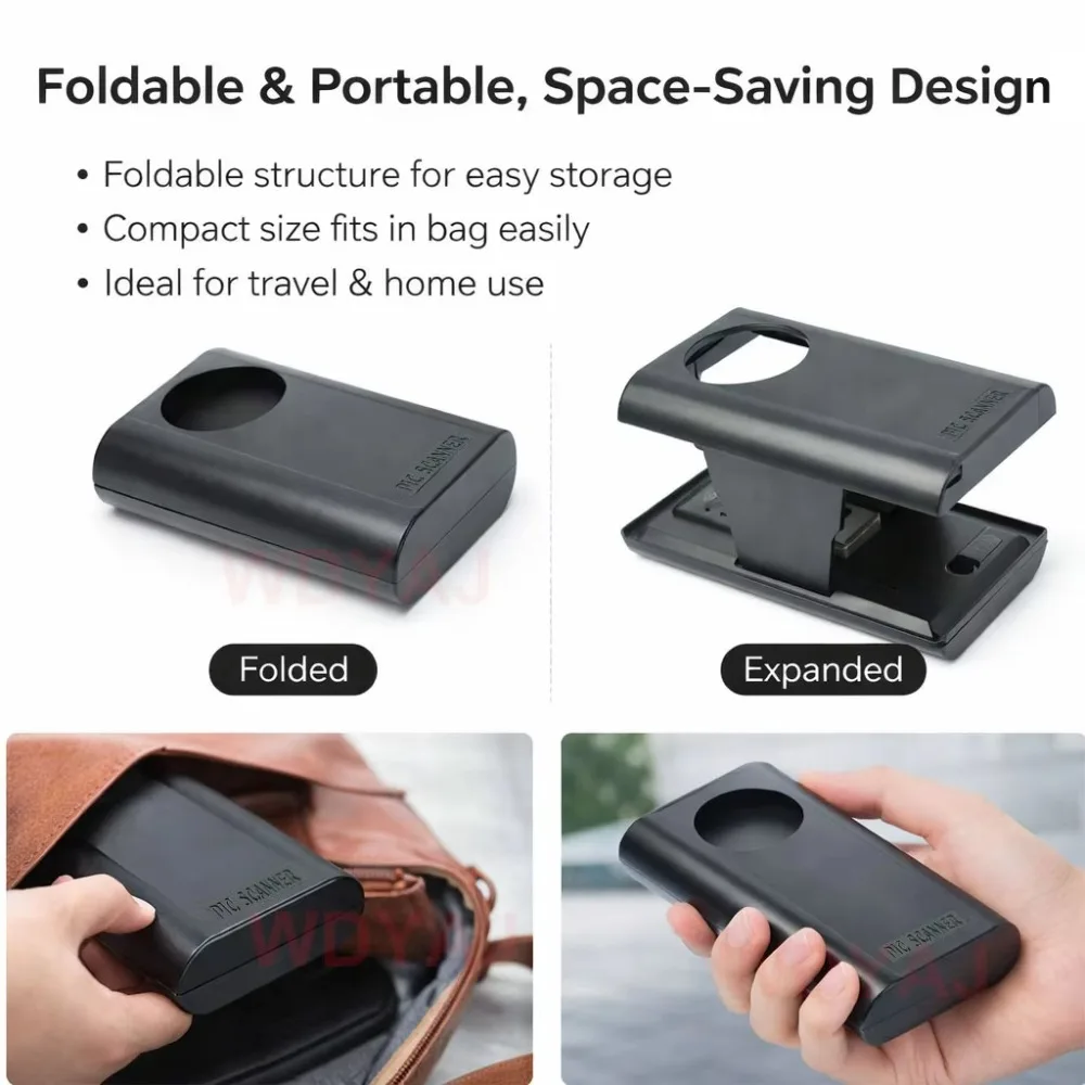 Film Scanner Mobile Film and Slide Scanner for 35 Negatives and Slides Free APP LED Backlight Foldable Novelty Scanner