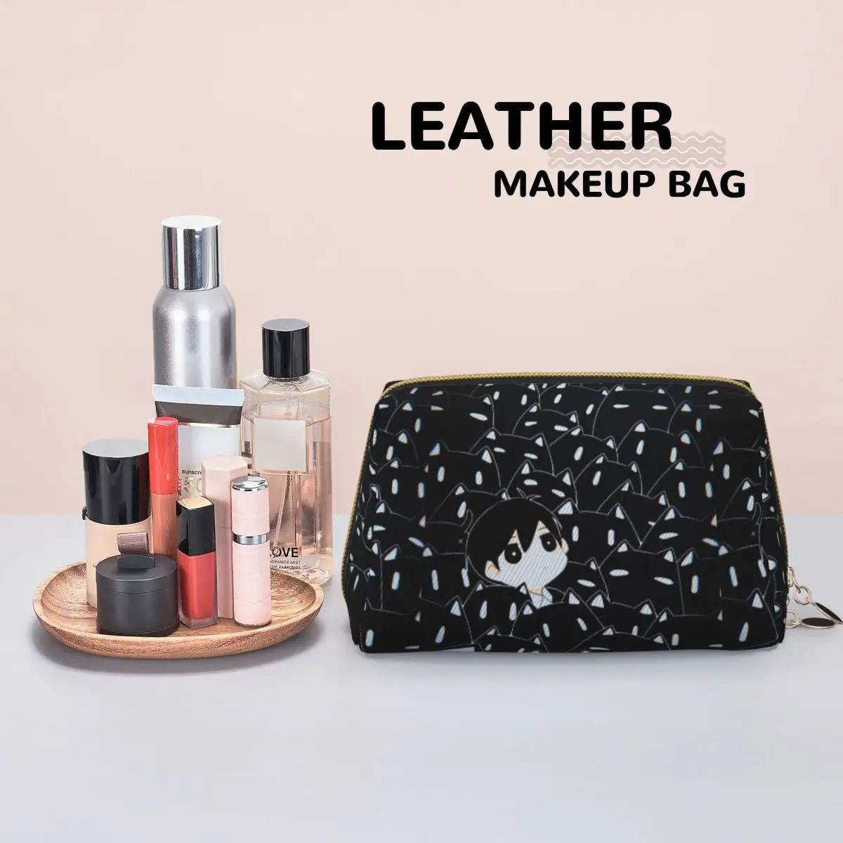 Omori Cat Mewo Animal Game Women Cosmetic Bags Travel Makeup Organizer Pouch Toiletry Storage Dopp Kit Case