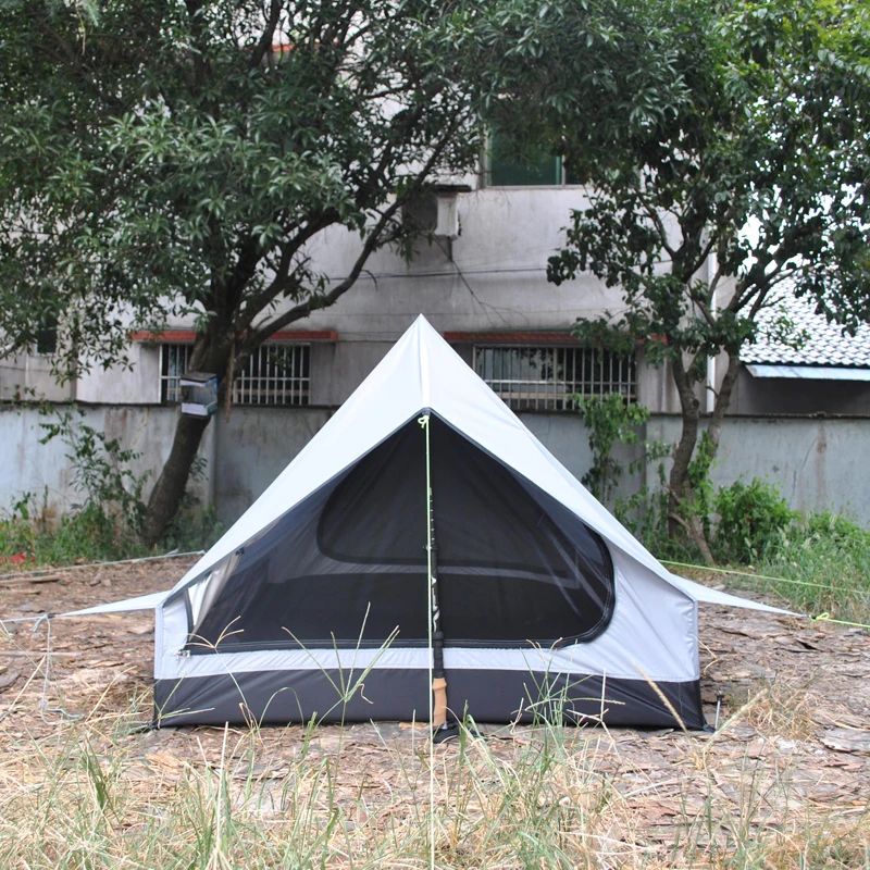 Sem pólos ultra-leve portátil 2 pessoas única camada em forma de crista tenda impermeável anti-vento moisquito 4 estações ao ar livre