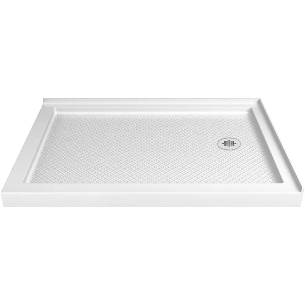 

36 in. D X 48 in. W X 2 3/4 in. H Right Drain Double Threshold Shower Base in White, DLT-1036482, Shower Base