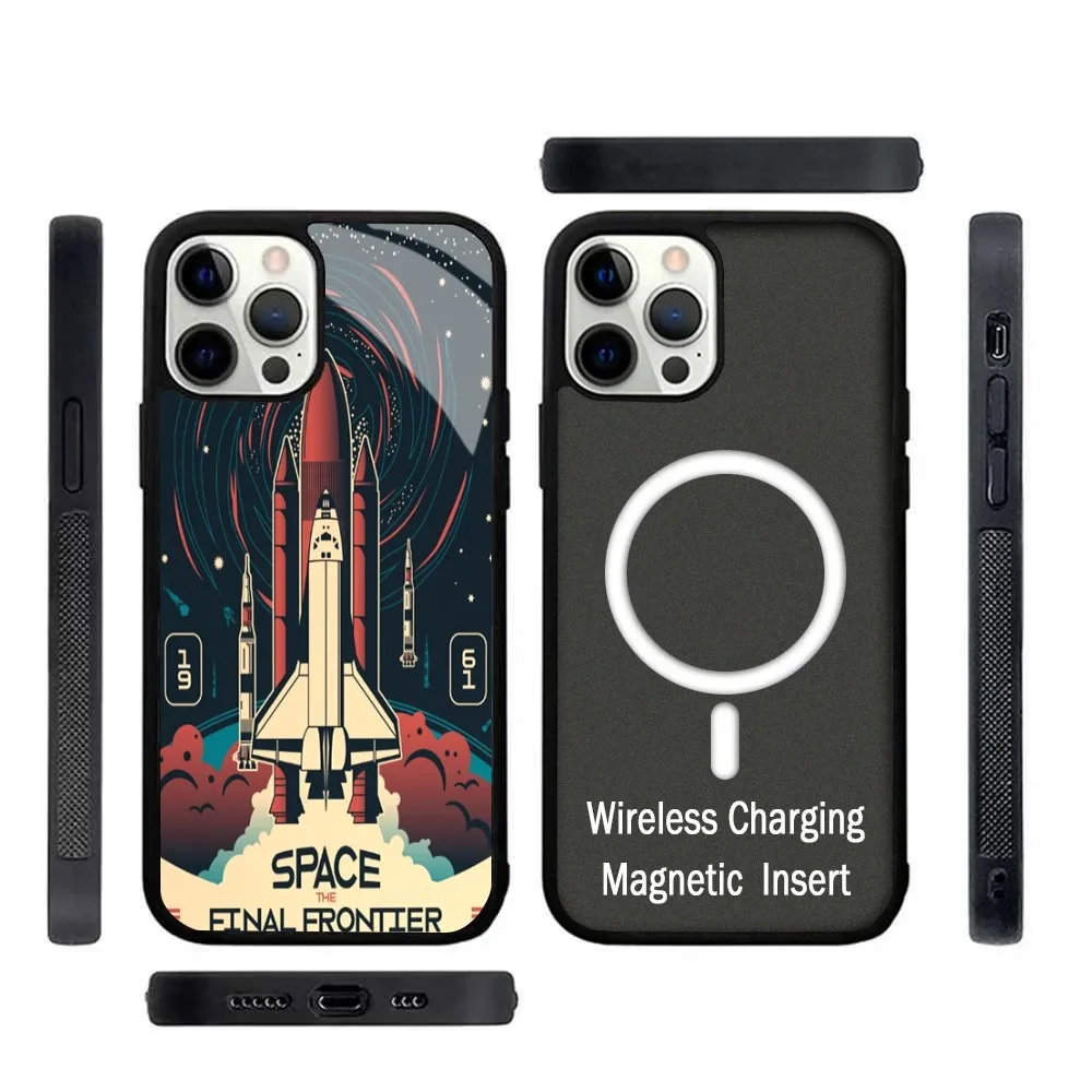 Nasa Discover And Explore Phone Case For IPhone 15 14 13 Pro Max 11 12 Mini Alex Mirror For Magsafe Wireless Charging Cover