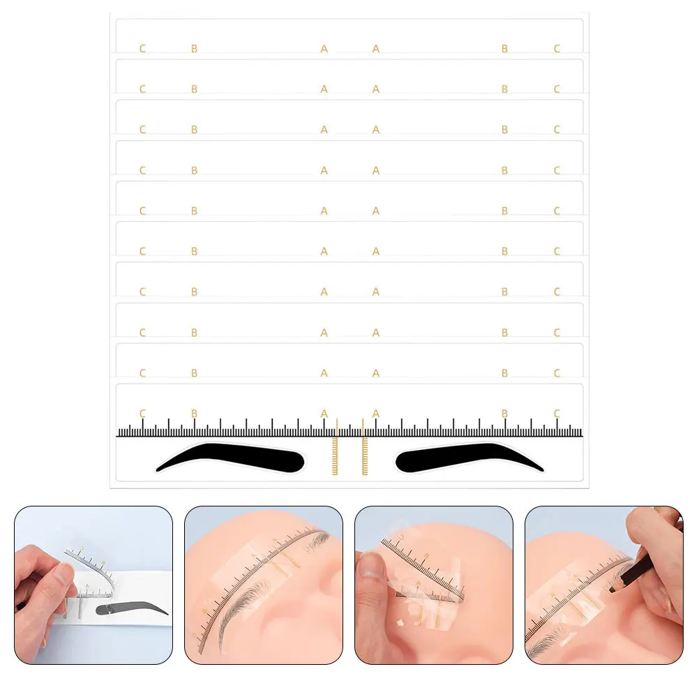 50Pcs Eyebrow Drawing Ruler Stencil Shaping Template for Perfect Brows Makeup Eyebrow Stencils Brow Stencil Brow Ruler