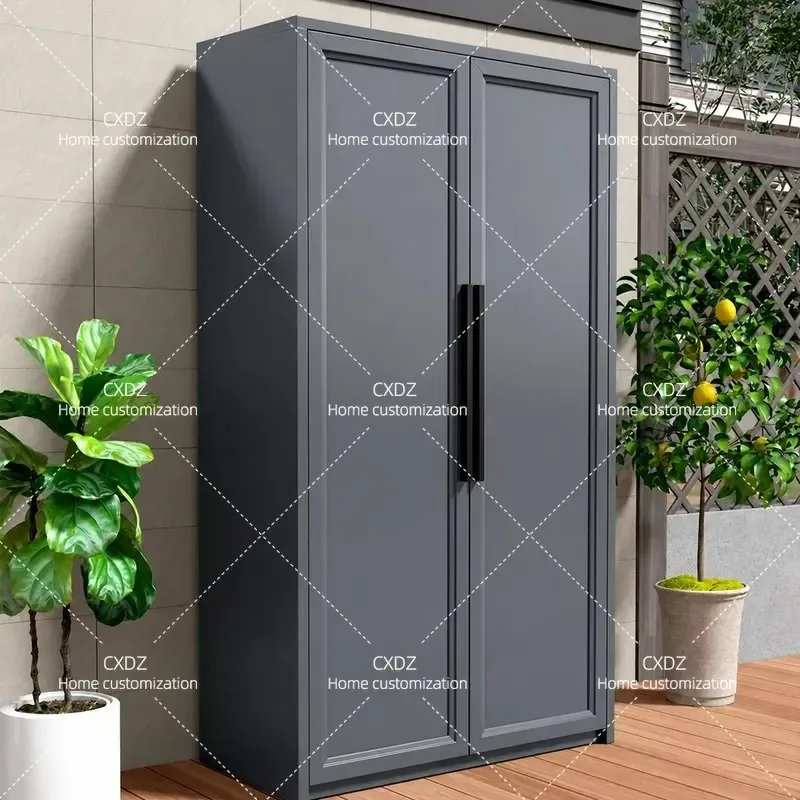 Outdoor Aluminum Alloy Locker Waterproof Sunscreen Shoe Cabinet Grocery Storage Cabinet Household Door Tool Cabinet