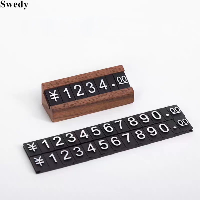 1 Pcs Small Wood Sign Holder Display Stand Jewelry Watch Price Number Cube Tags Mini Sale Price Label Paper Card Stand