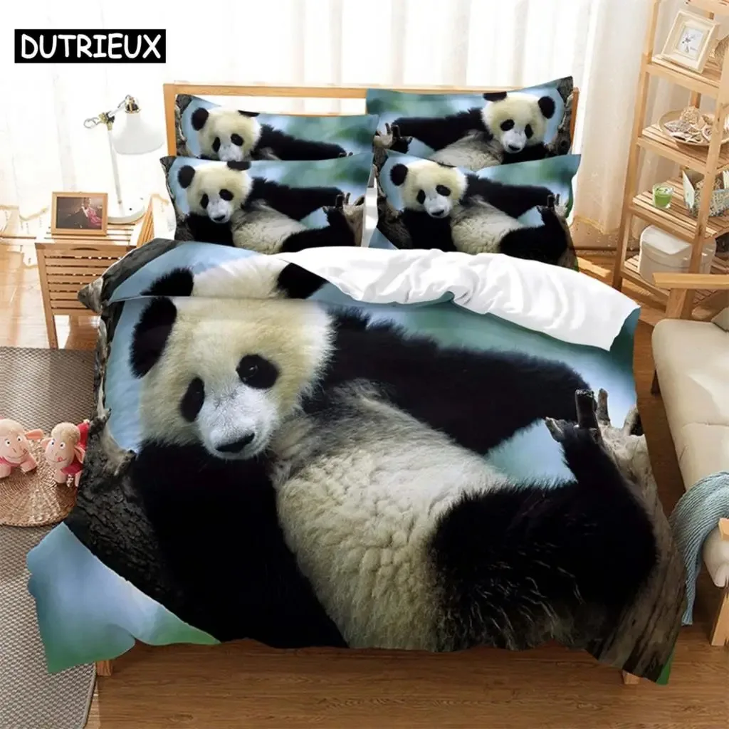 

Giant panda Fashion Bedding Set 3D Digital Printing Duvet Cover Sets 1 Quilt Cover + 12 Pillowcases USEUAU Size