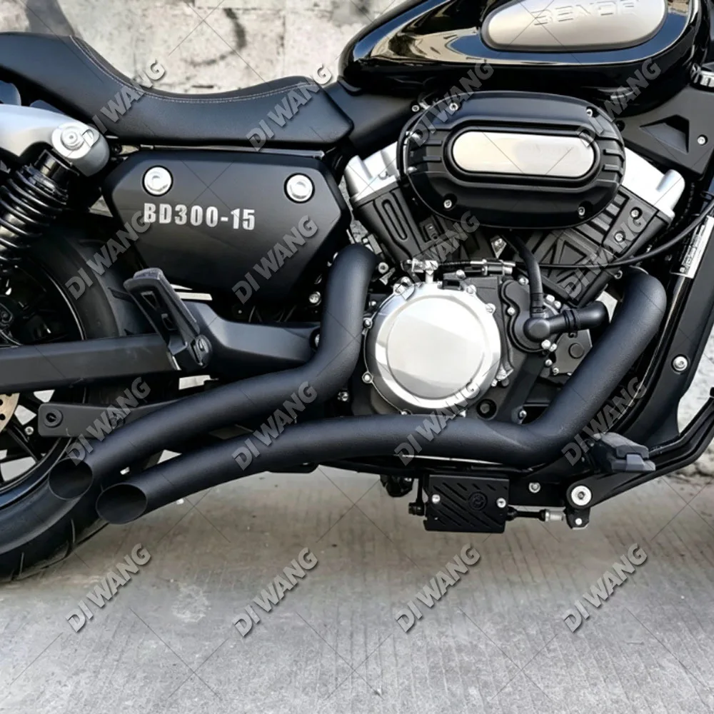FOR BENDA CHINCHILLA 300 KEEWAY V302C Retro Exhaust Muffler Pipe With Removable DB Killer Baffle Modified Slip‑on Exhaust