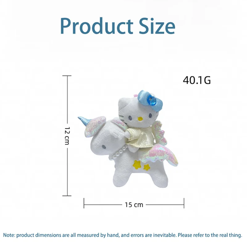 Porte-clés de dessin animé mignon Kt, poupée en peluche licorne d'équitation, décoration de sac à dos exquise, décoration suspendue exquise, cadeau de noël