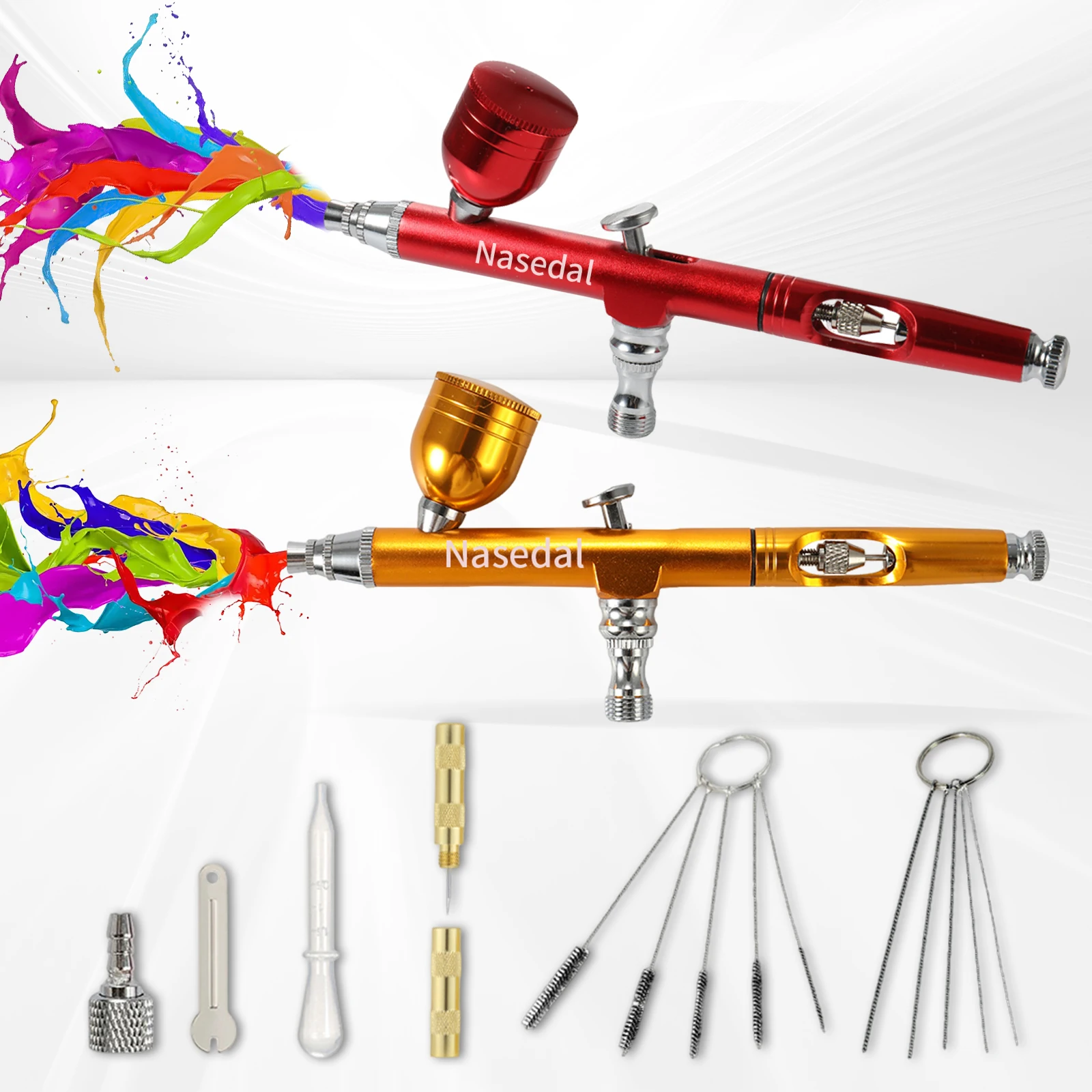 Dual Action 0.3mm Airbrush Gravity Feed Paint Spray Gun Cake Decorating Nail Nart Manicure Model Car Paint with Claning Tools