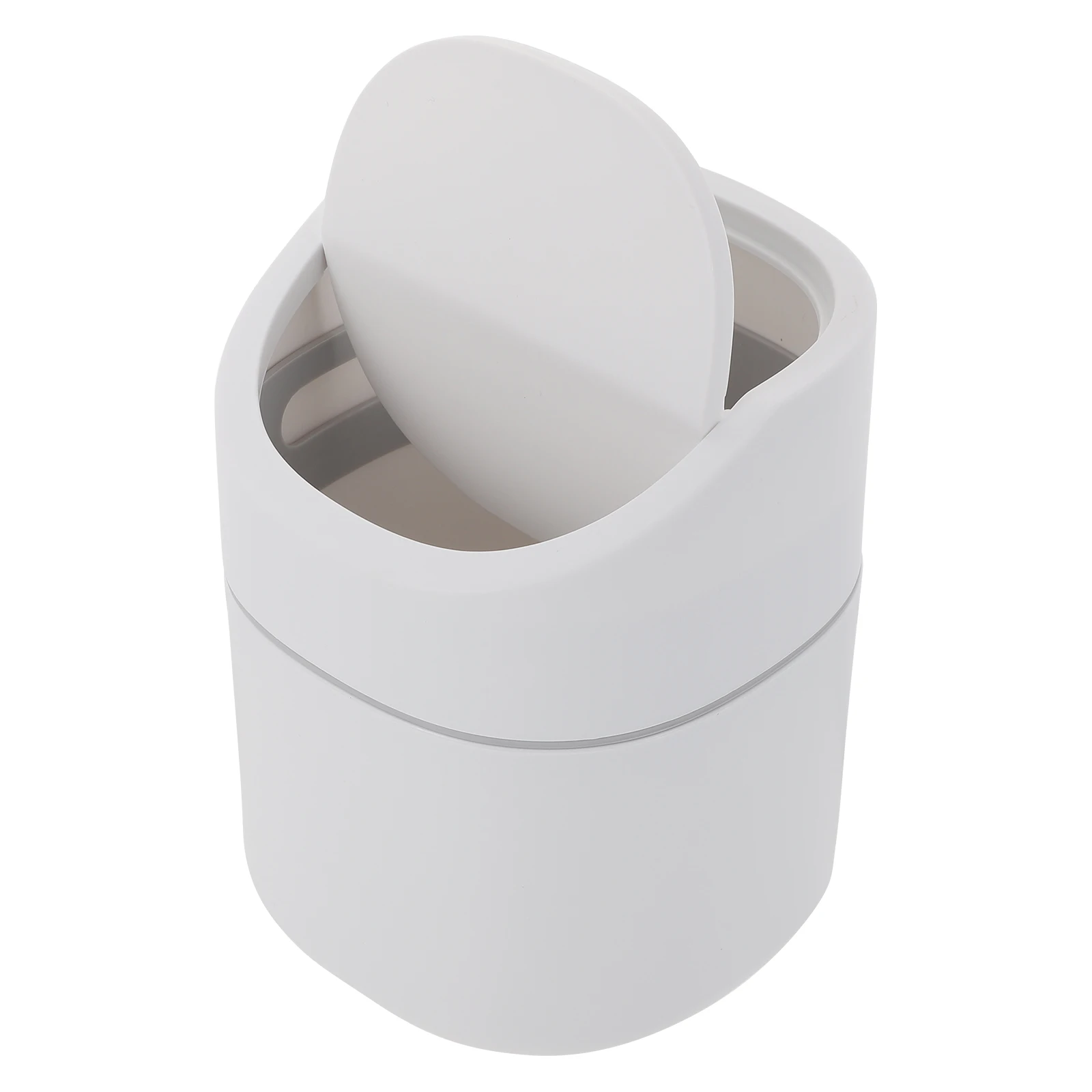 

Plastic Flip Trash Can Kitchen Office Bathroom Waste Container Lid Desktop Organizer Pen Holder Small Size Clamshell