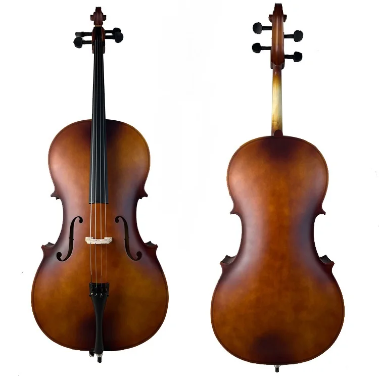 Practice Cello Solid Wood Antique Matte Finish Basswood Cello For Student Beginner Daily Rehearsal Home Performance