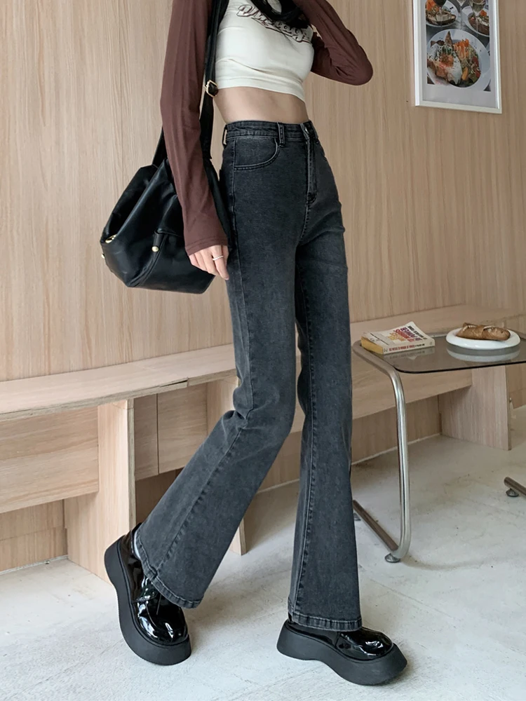 กางเกงยีนส์ทรงกระดิ่งเอวสูงสำหรับผู้หญิง รุ่นใหม่บางเบาสำหรับฤดูร้อน ไซส์พลัส แฟชั่นอเนกประสงค์ ช่วยให้ดูสูงเพรียว