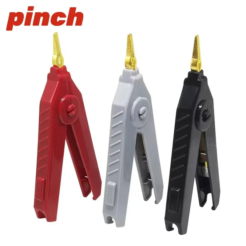 4pcs 20A pure copper LCR Kelvin clips alligator clips positive and negative terminal flat mouth resistor bridge clips