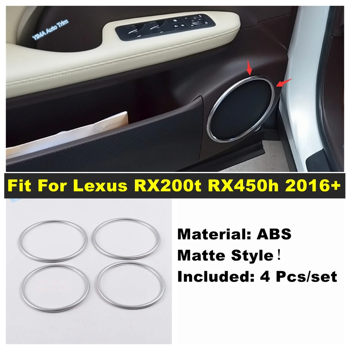 

ABS Auto Inner Door Tweeter Stereo Speaker Sound Loudspeaker Decor Accessories Cover Trim For Lexus RX200t RX450h 2016 - 2019