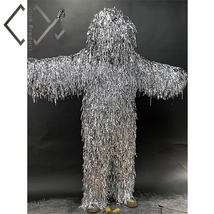 Bar performance Geely costume catwalk funny ribbon jumpsuit stage performance DS costume