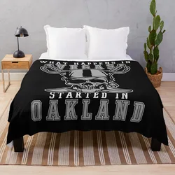 What Happens In Vegas Started In Oakland Football Raider T-Shirt Throw Blanket Bed covers For Sofa Soft Blanket