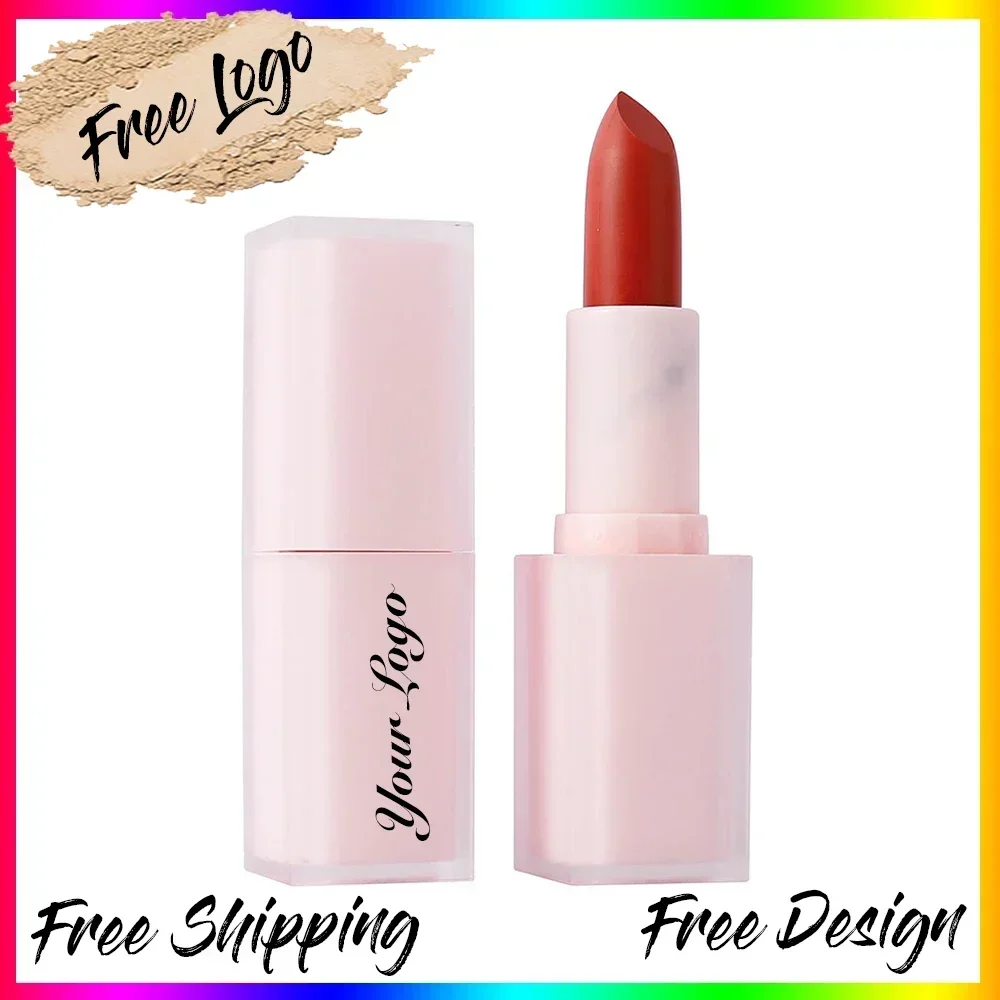Waterproof Long Lasting Matte Lipstick Private Label Dark Red Vegan Lipstick Lip Makeup Custom Logo Wholesale