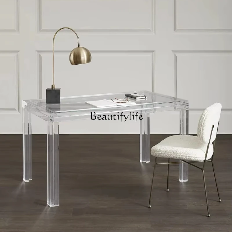 

Acrylic transparent table simple small apartment restaurant balcony office desk