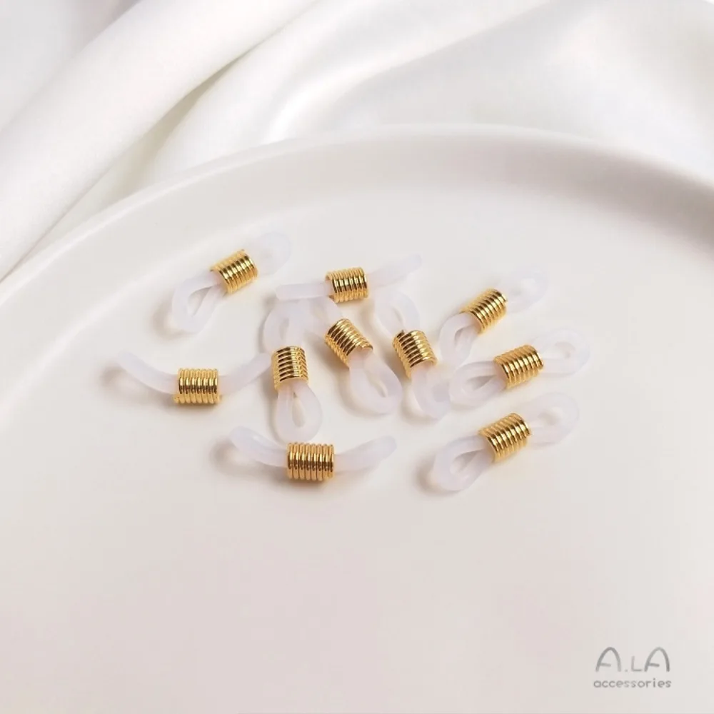 المشابك والنحاس والخطافات 14K الذهب اللون عدم الانزلاق خاتم سيليكون 8-حرف مشبك اليدوية DIY سلسلة المرأة سلسلة الملحقات #6