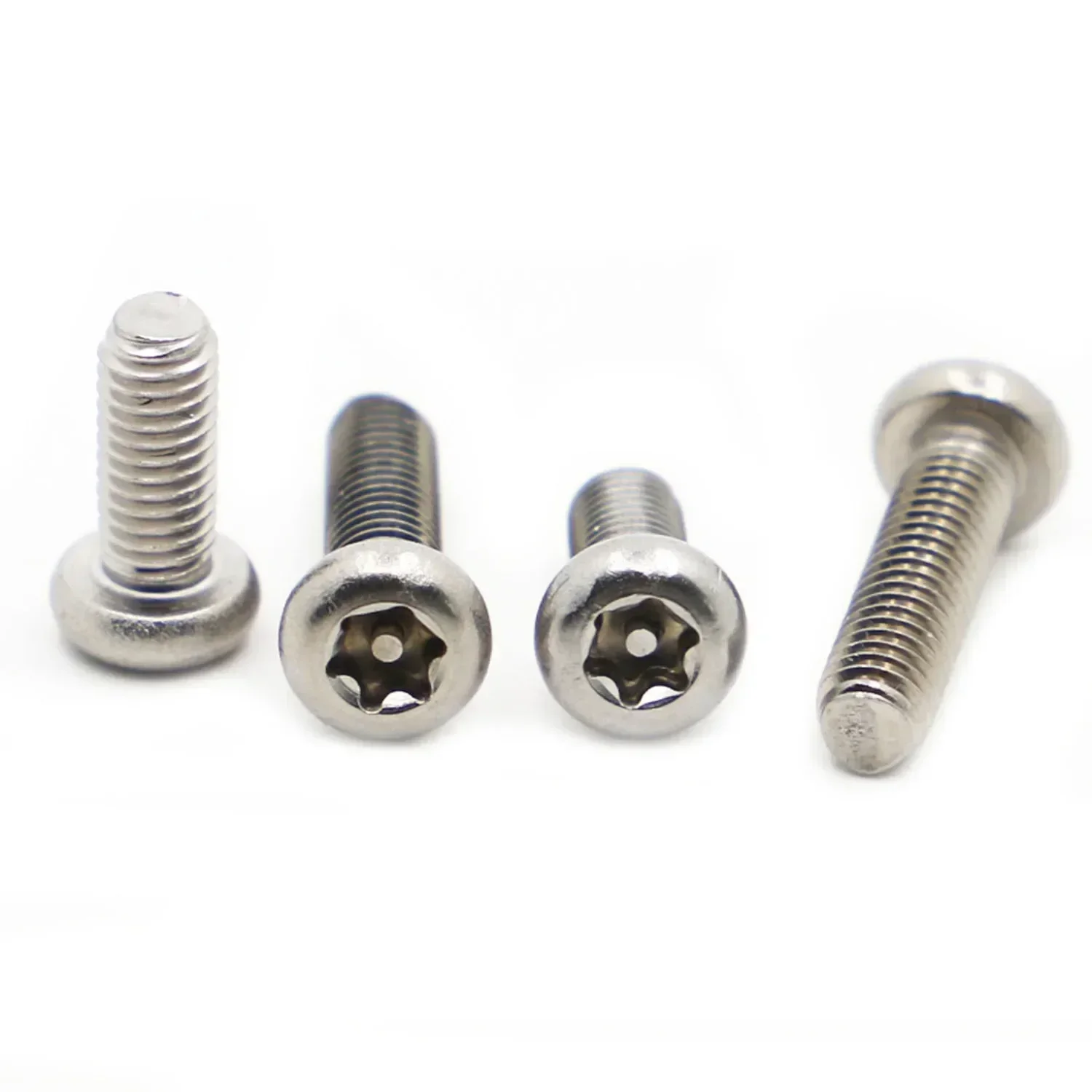 M2 M2.5 M3 M4 M5 M6 M8 M10 304 الفولاذ المقاوم للصدأ ستة الفص توركس زر رأس مستدير مع دبوس العبث برهان الأمن الترباس المسمار #4