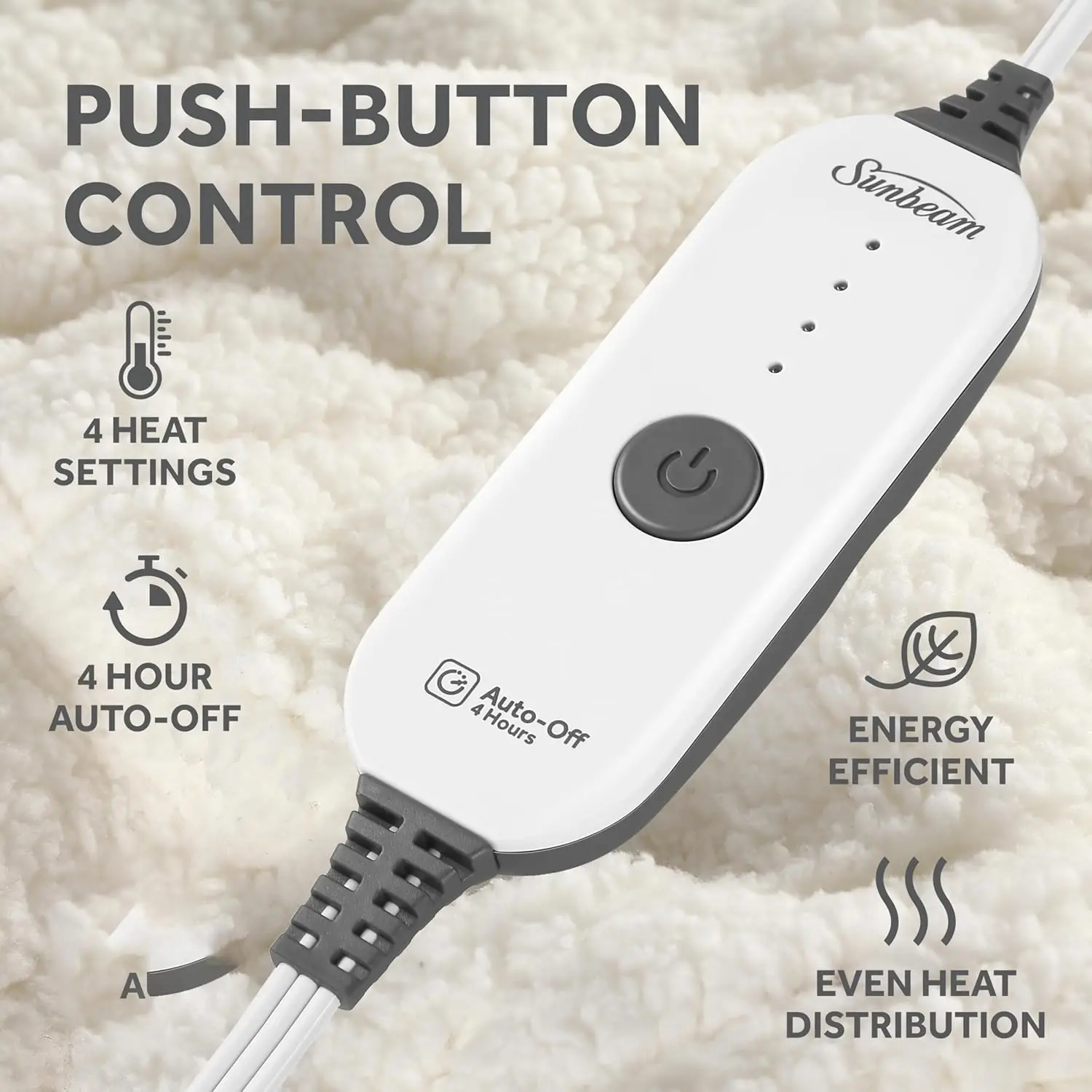 رمي تسخين Royal Sherpa، 50 × 60 بوصة، 4 إعدادات للحرارة وإيقاف تلقائي للأريكة أو السرير، تسخين سريع وقابل للغسل في الغسالة