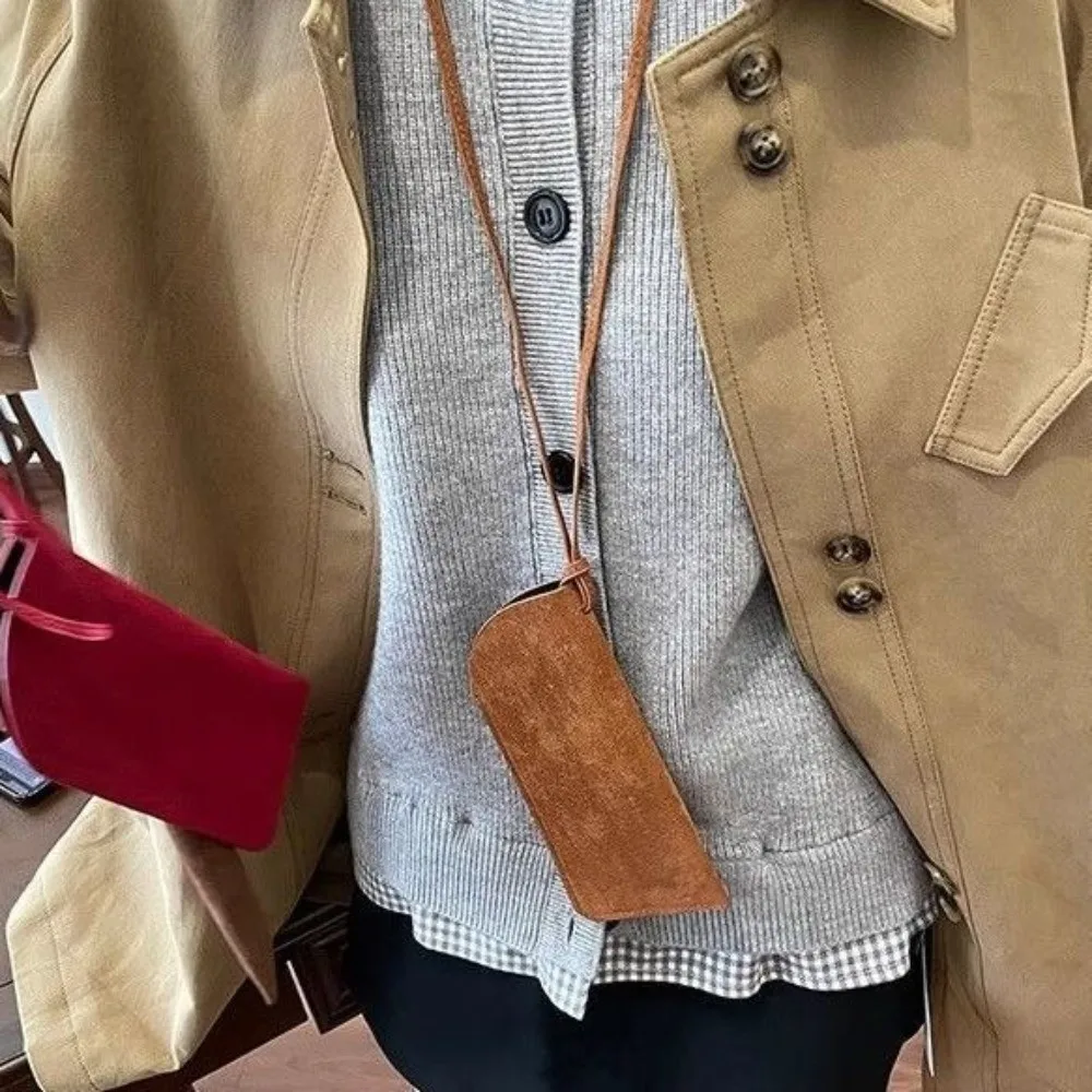 

New Design PU Leather Sunglasses Storage Bag Solid Color Portable Glasses Holder Durable Protective Sleeve Eyewear Accessories