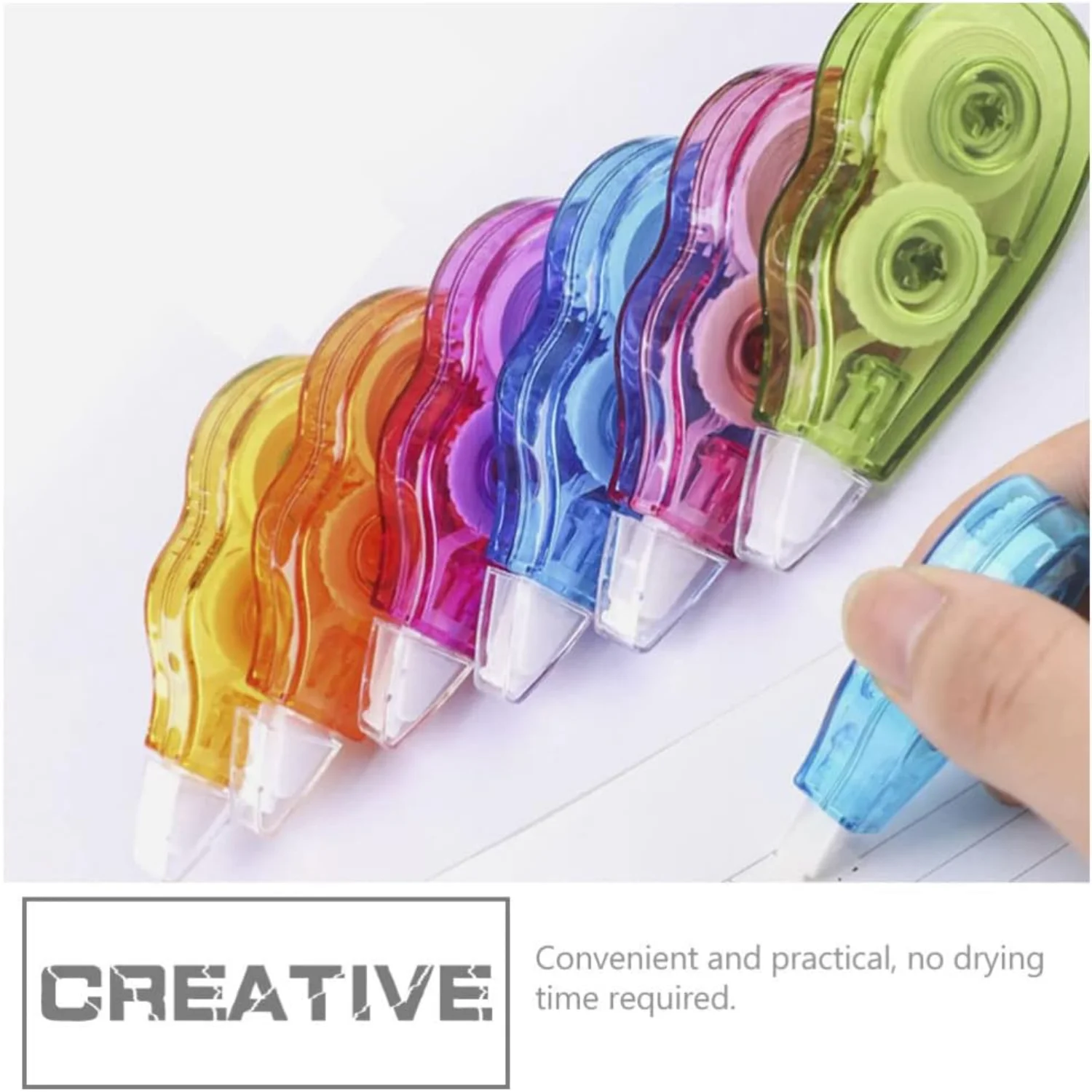 6 قطعة تصحيح الشريط الأبيض الشريط السائل الشريط الأبيض Whiteout الحبر مصحح الشريط الصغيرة مسح الشريط المنزلية تصحيح الشريط