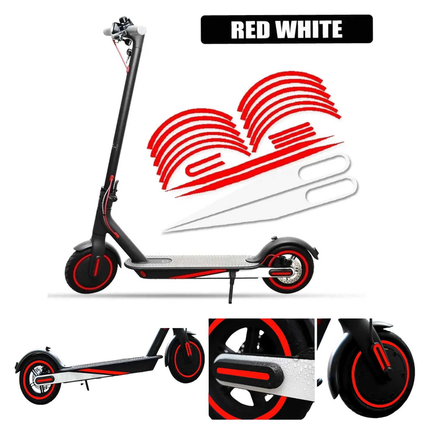 PVC Roller Aufkleber Heißer Nacht Reiten Warnstreifen für Xiaomi Mijia M365 Roller Aufkleber Reflektierende Wasserdichte Roller Zubehör