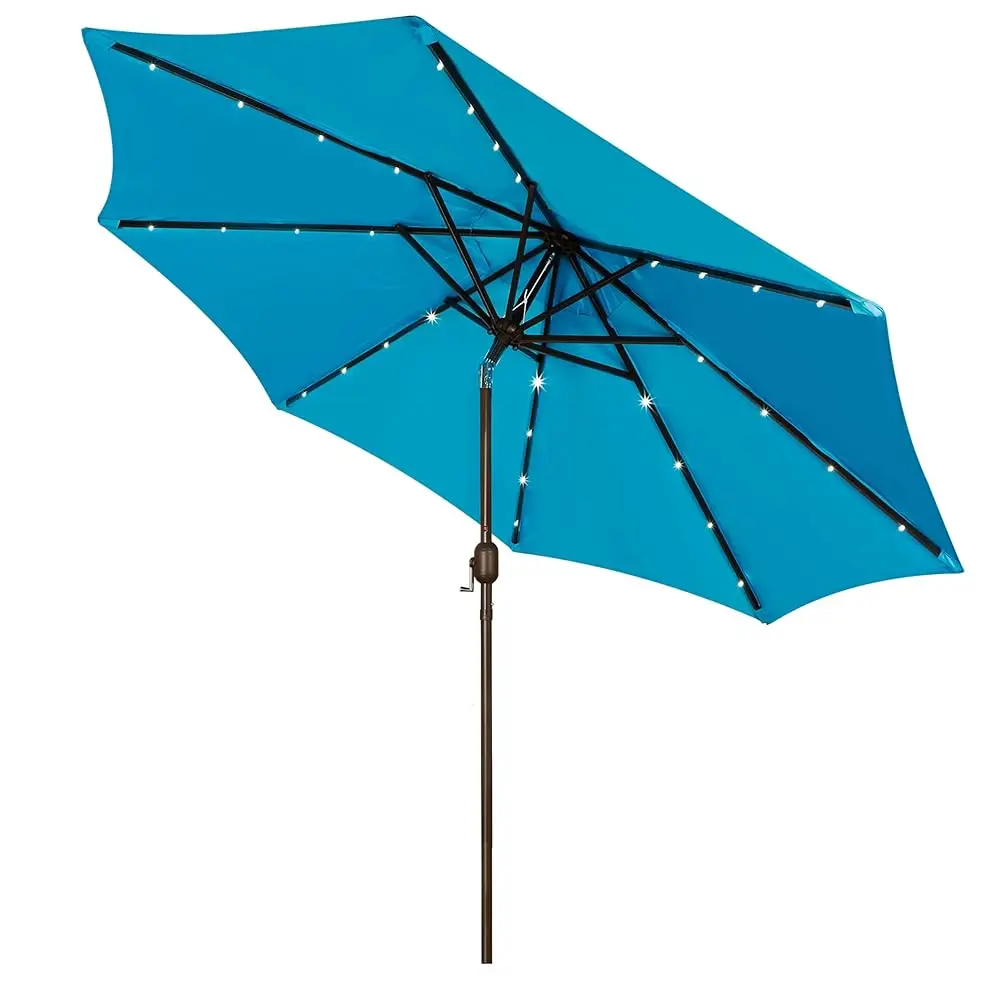 

9 Ft Solar Umbrella, 32 Led Lighted Patio Umbrella, Table Market Umbrella, Outdoor Umbrella For Garden, Deck, Backyard, Pool