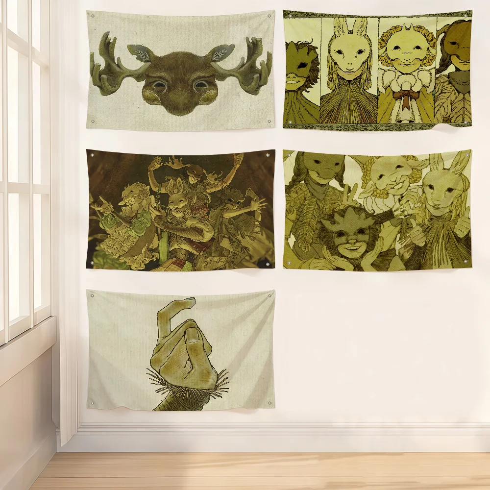 Yaelokre Douse Scalded Tongue Flag Art Sci Fi Room Home Decor Wall Mount Home Decor Banner