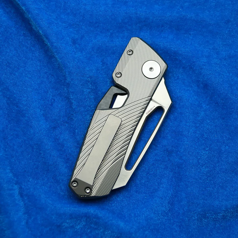 LEMIFSHE M390 Winterpudding Milled Titanium Handle Ceramic Bearings Pocket EDC Tool Fishing Camping Hunting Pencil Folding Knife