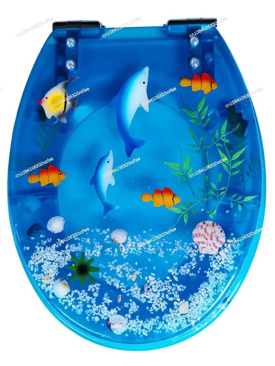 Advanced Resin Thickened Toilet Cover in The Bathroom,Type Universal Ordinary Buffer, Silent Colored Toilet Seat