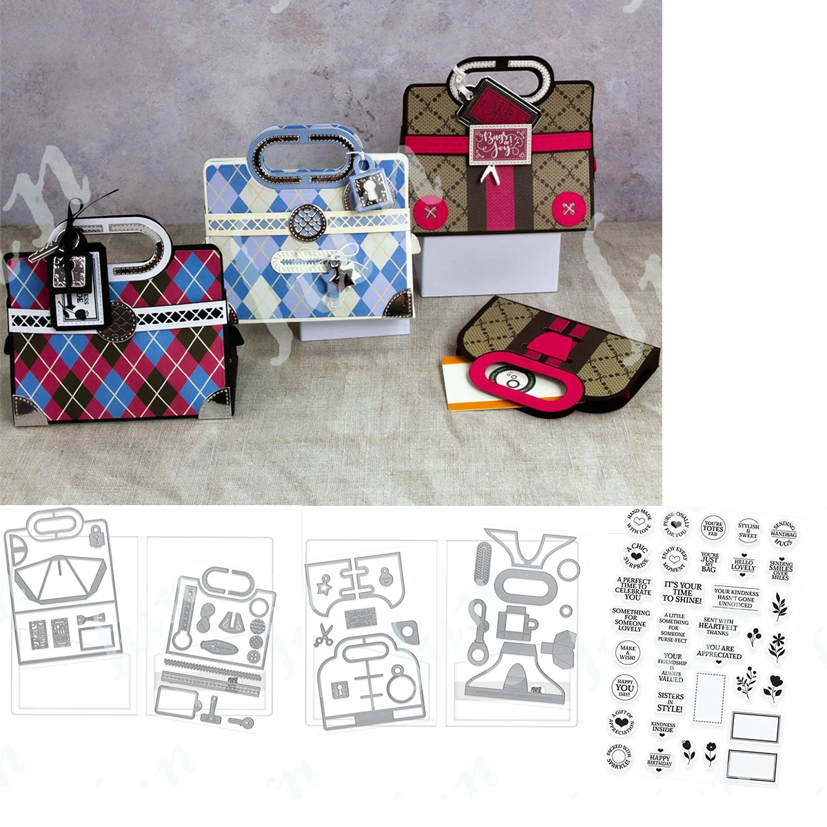 

Elegant Argyle Metal Cutting Dies for DIY Scrapbooking New File Bag Cut Die Photo Album Template Handmade Decoration