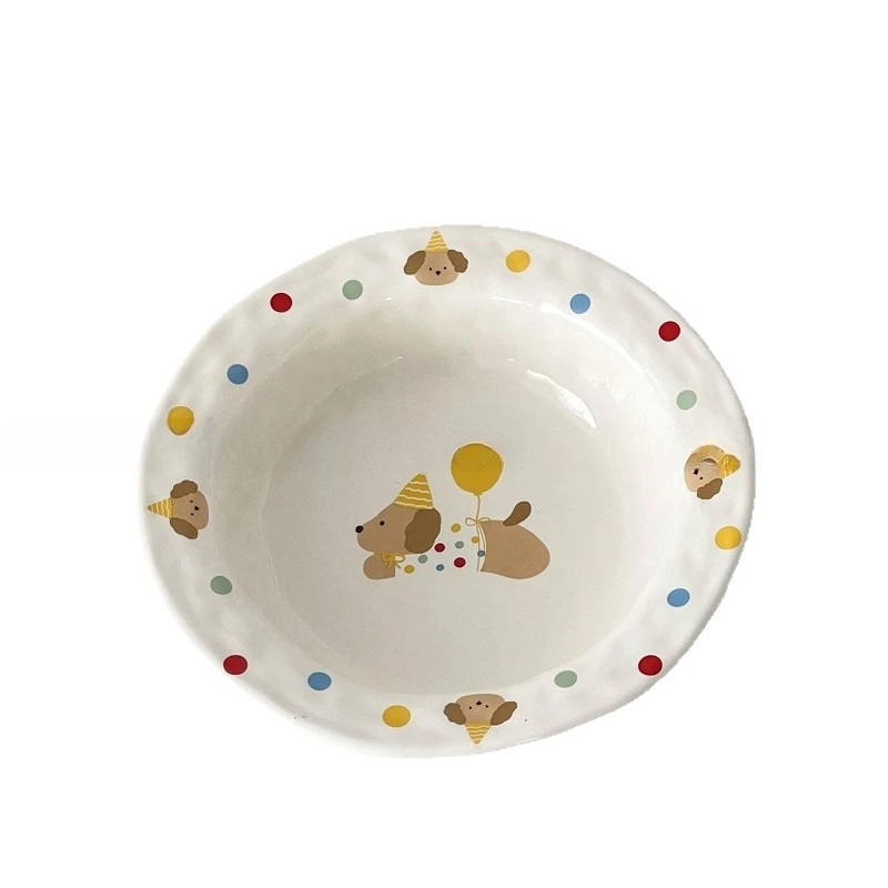 

Afternoon tea dessert plate household beautiful dinner plate ceramic breakfast plate high value fruit salad straw hat