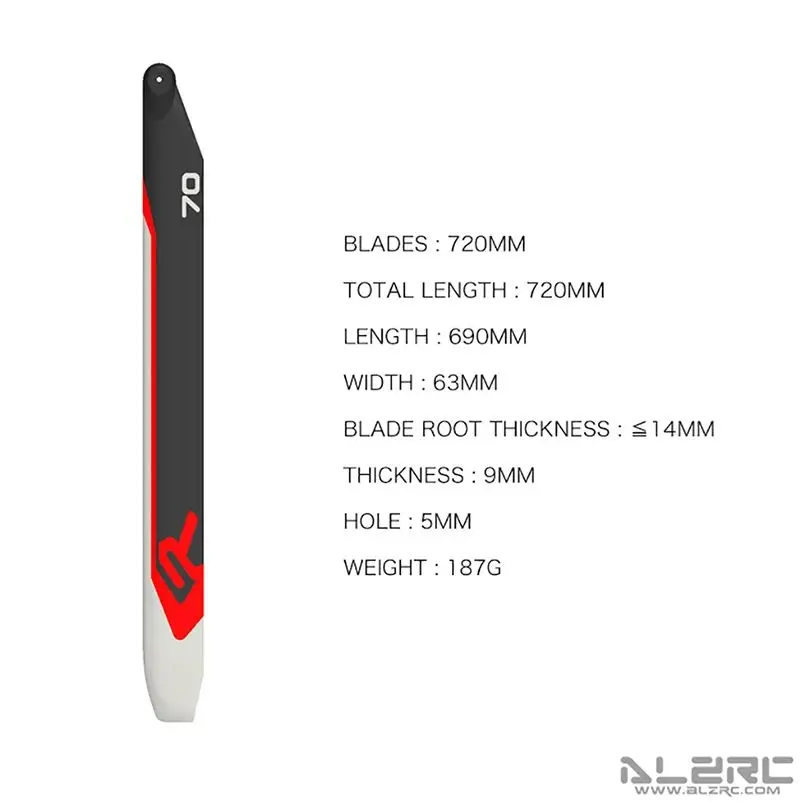 ALZRC New R Series 360MM 380MM 420MM 520MM 700MM Carbon Fiber Main Tail Paddle For Alzrc 420 R42 RC Helicopter Extreme 3D Flight