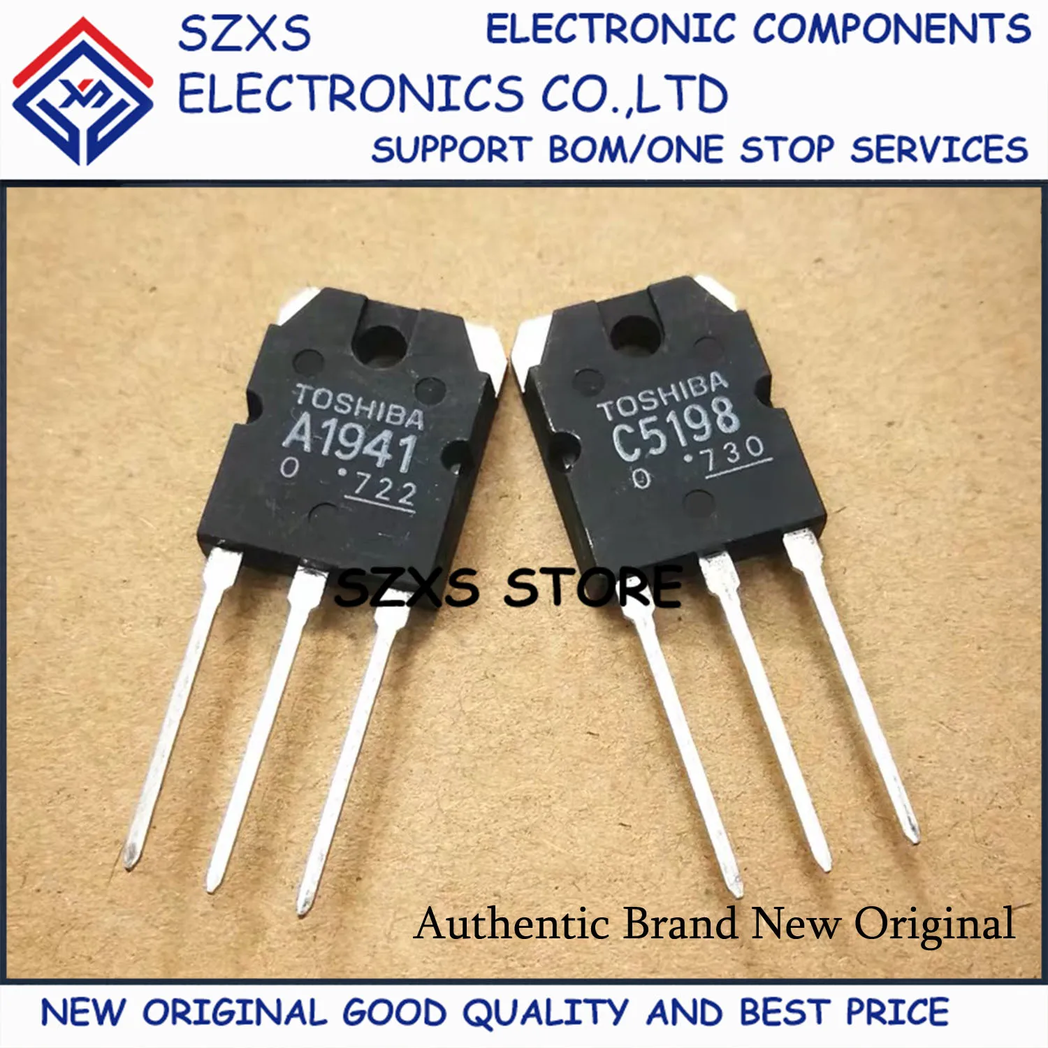 New Original 10Pairs 2SA1941 A1941 + 2SC5198 C5198 TO-3P Audio Amplifier Transistor In Stock Electronic Components Good Quality