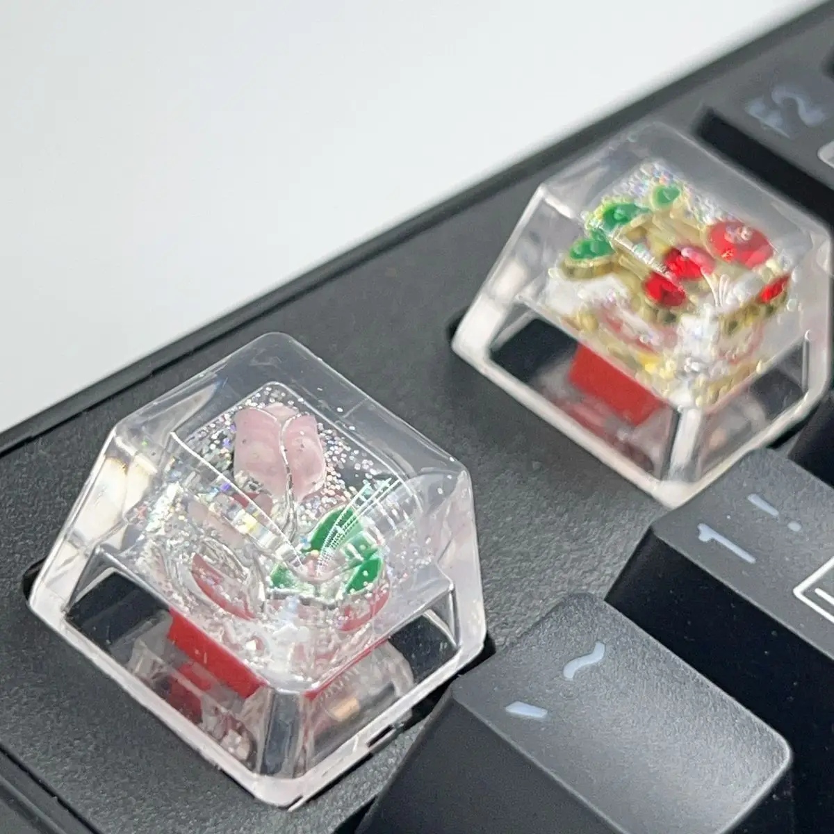 DIY Translucent Cherry Keycap Tulips MX Switch Handmade Game Keycaps For Mechanical Keyboard Office Gaming Accessories