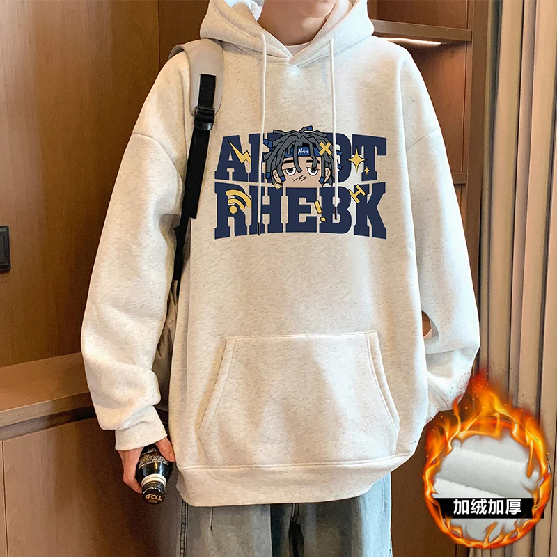 

GIOIO men's hoodie, 100% cotton plus velvet thick warm sweater, autumn and winter casual sports jacket