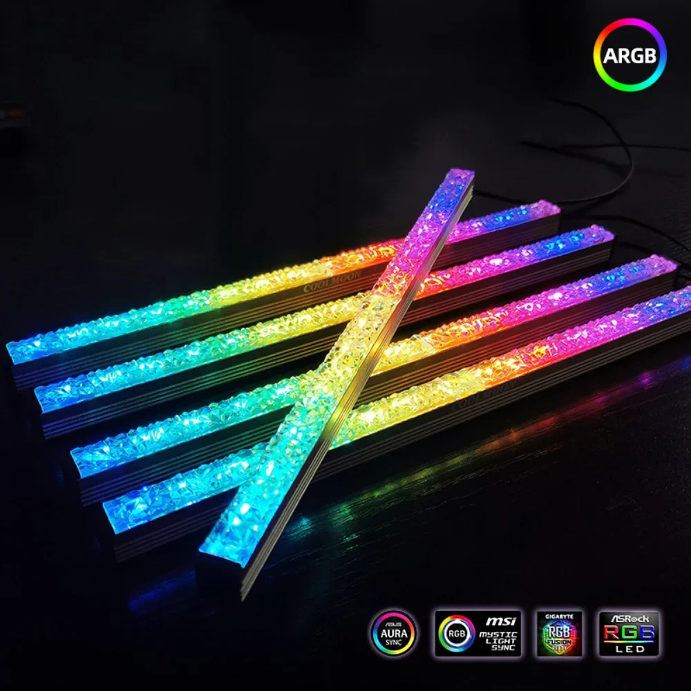 30cm RGB PC LED Strip WS2812 Magnetic Computer Chassis Light Bar 5V 3Pin ARGB Motherboard Light Strip PC Game Decor Light DIY