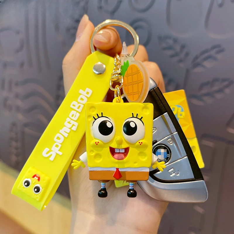 SpongeBob Schwammkopf Action figur Patrick Star Thaddäus sandige Wangen niedliche Mode Schlüssel bund Tasche Schlüssel ring Anhänger Geburtstags geschenke