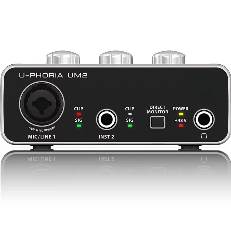 UM2 USB External Sound Card for PC Recording, 2 Channel Audio Interface for Live Streaming Podcast Studio with XLR Input