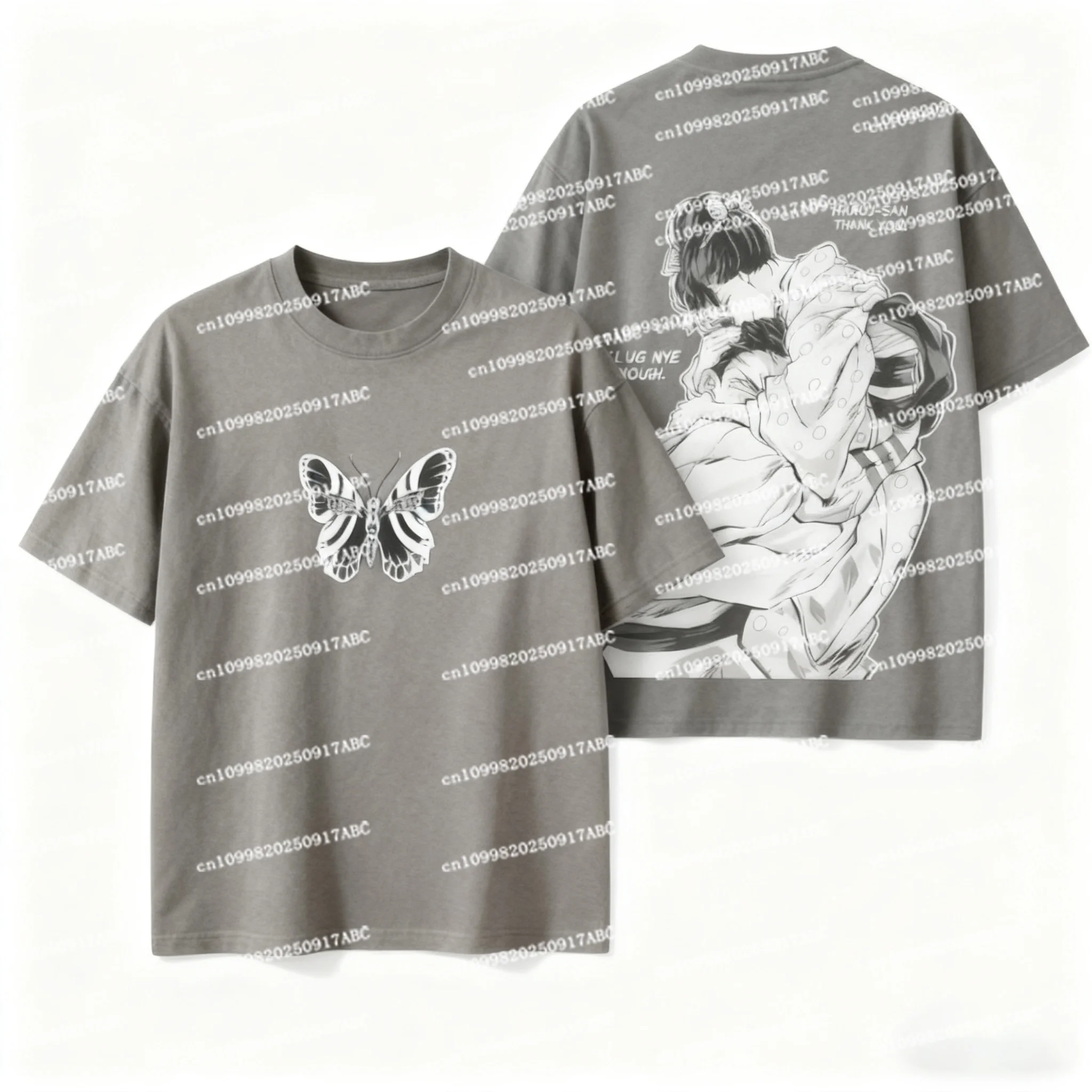 الرجال القطن التي شيرت أعلى anga شيطان القاتل الرجال القطن تي شيرت Akaza Koyuki المتضخم طفل تي شيرت قمصان قصيرة الأكمام النساء الملابس