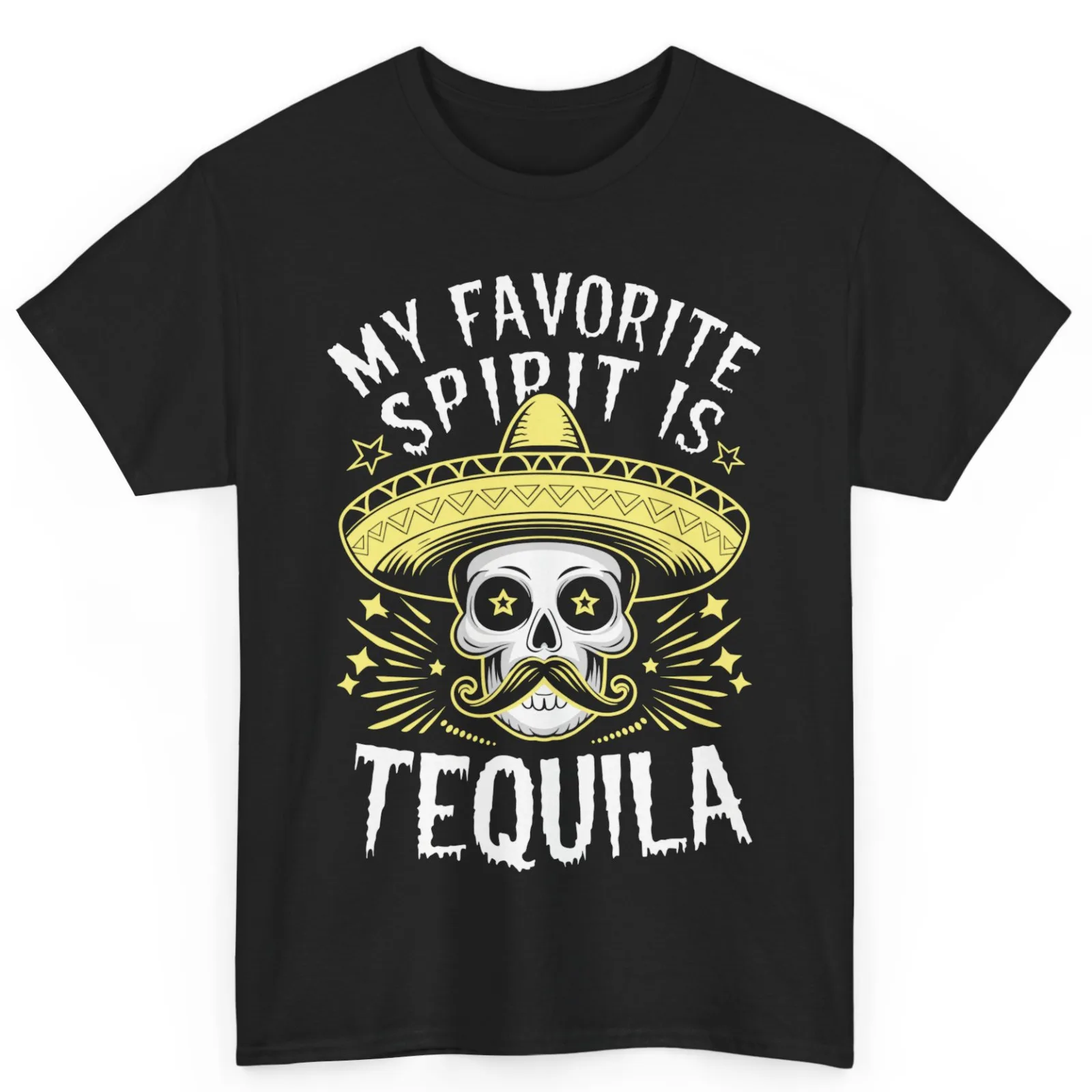 

Halloween My Favorite Spirit Is Tequila Skull Cinco de Mayo Unisex Cotton Shirt