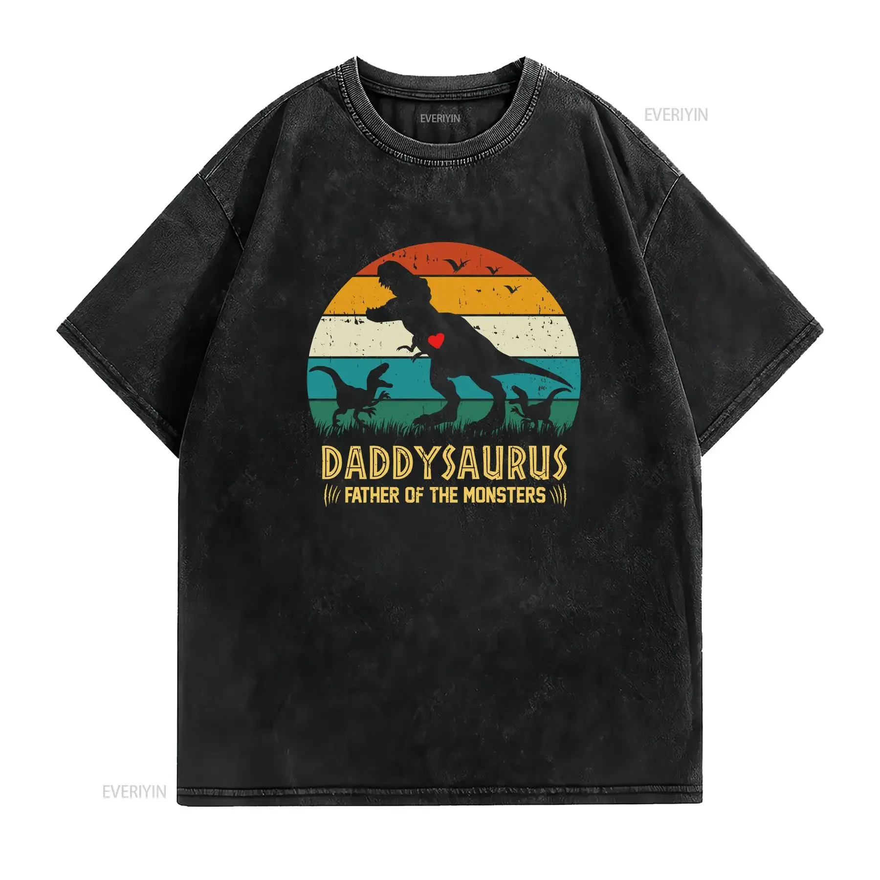 Daddy Saurus T Shirt Daddysaurus Papasaurus Dad Dinosaur gift for Husband Fathers Day birthday vintage Washed designer clothes