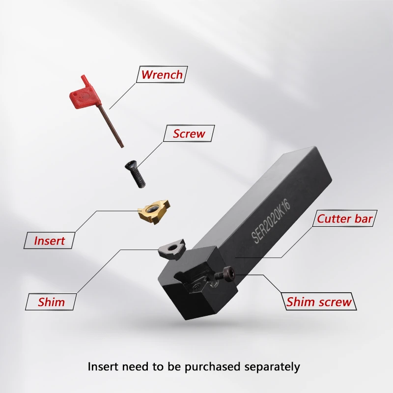 SER1010H11 SER1212H16/11 SER1616H16/11 SER2020K SER2525M External Thread Turning Tool SER SEL Lathe Cutter bar CNC tool Holder