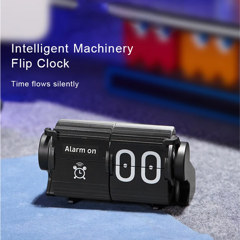 Charging Flip Clock with Alarm, Mechanical Page Turning Desk Clock, Automatic Calendar Date Display Timer for Office Home Decor