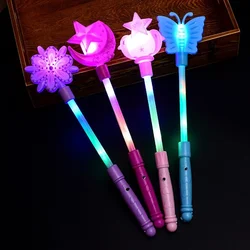 20pcs Magic Wand Children's Glowing Toys Colorful Star Moon Sticks Rod Butterfly Crown Flash Wands Birthday Party Gift Christmas