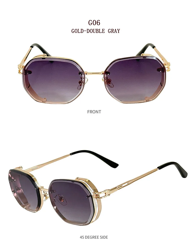 2024 Steampunk Sonnenbrille Für Männer Modische Platz Punk Mode Gläser Designer Sonnenbrille Frauen Trendy Gafas De Sol Hombre – Detail 18