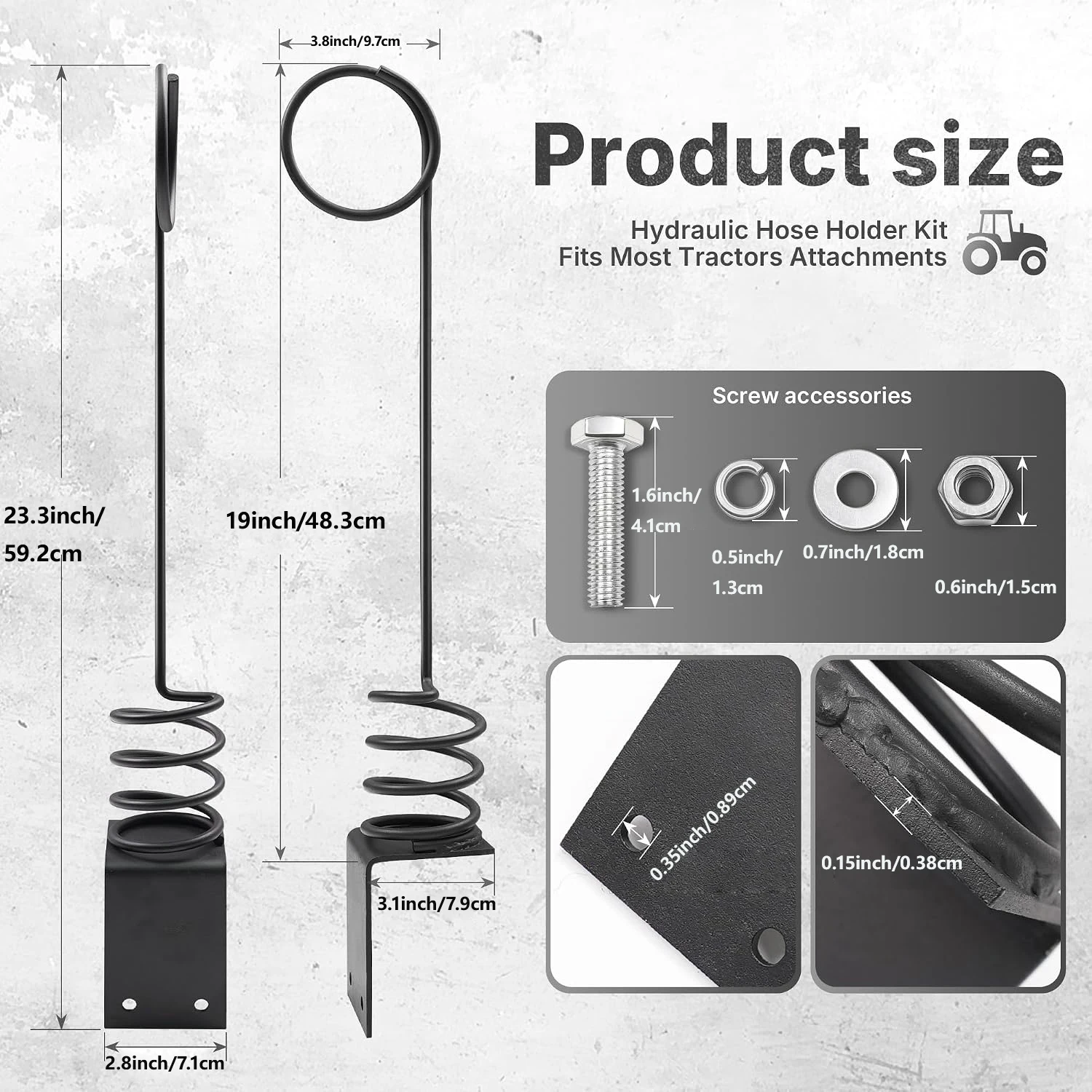 1 pc Bolt on Hose Hanger Hydraulic Hose Hanger for Tractor with Bolts Heavy Duty Tractor Accessories & Attachments