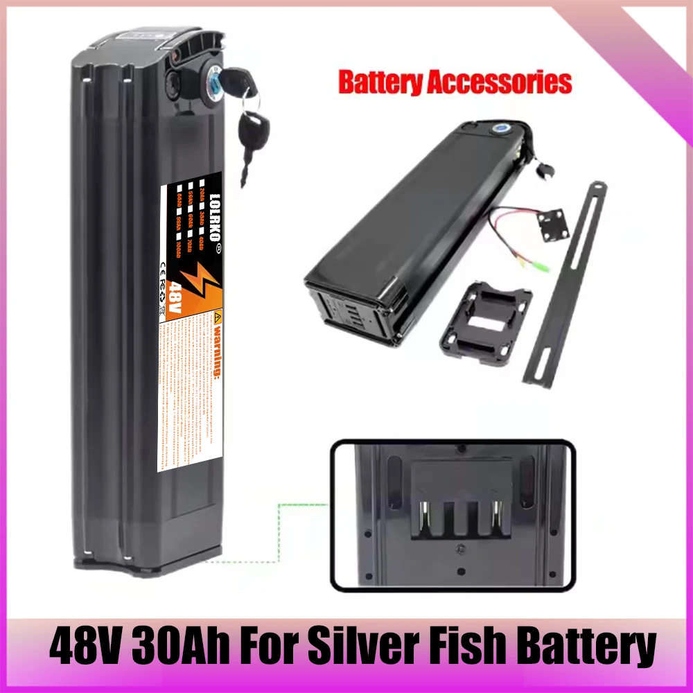 Air freight, 48V 50Ah, multiple capacity options, suitable for Silver Fish 250W-1000W motors, built-in BMS protection