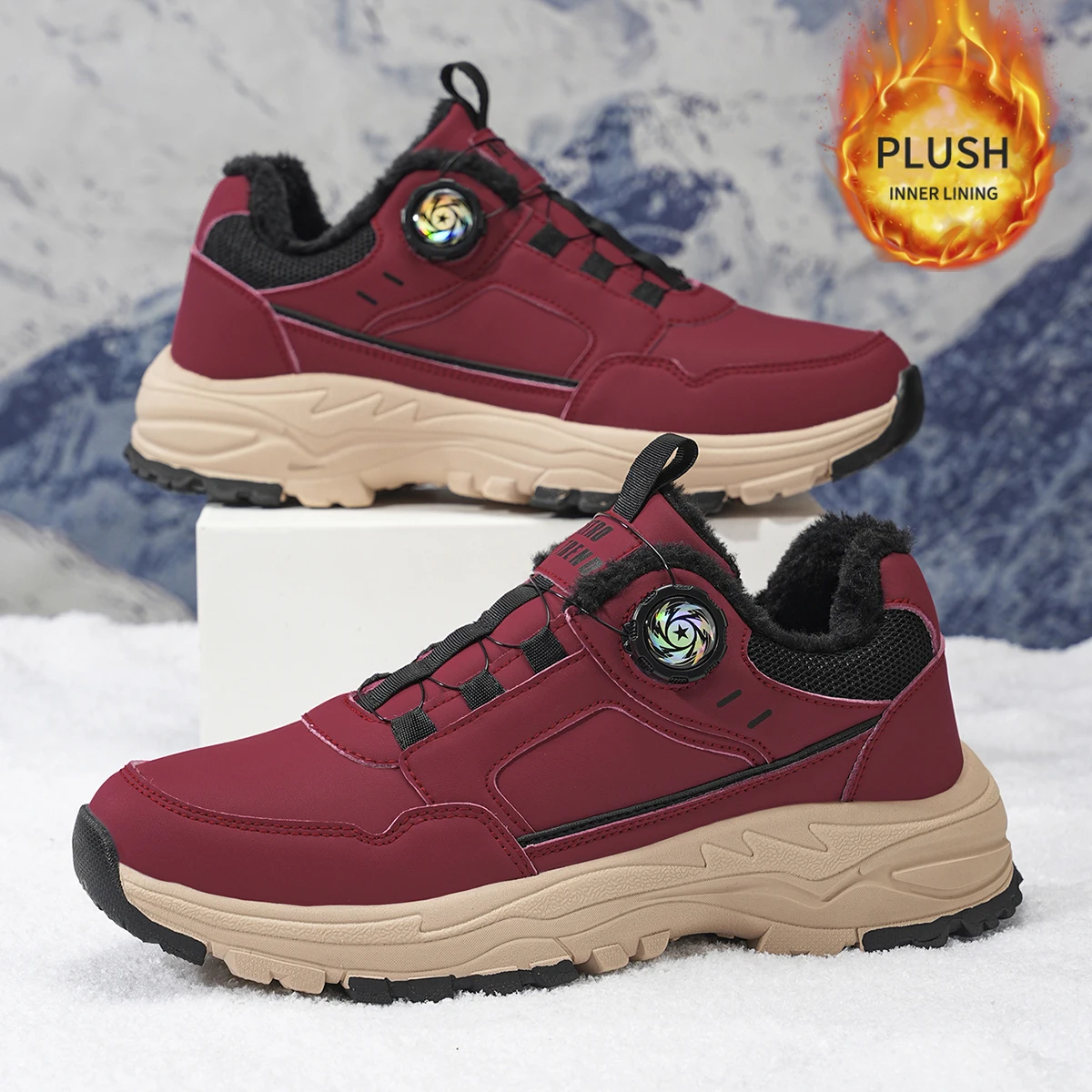Herren-Sportschuhe in großen Größen mit Plüsch-Innenfutter, Outdoor-Wanderschuhe, bequeme, lässige, modische Trainingsschuhe für Paare – Detail 9